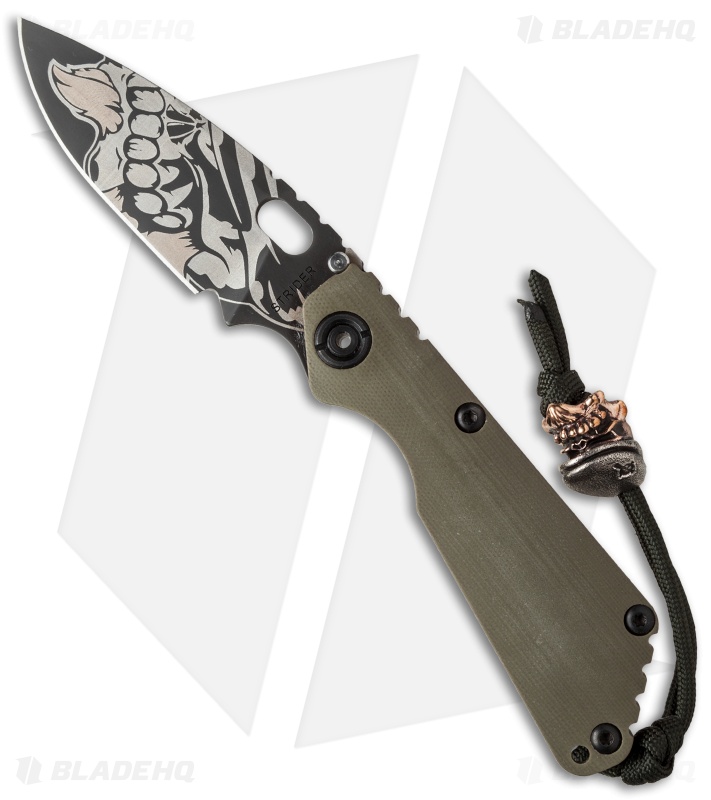 Strider SnG-CC Starlingear Irish Pride Knife OD Green G-10 (Black w/Graphic)