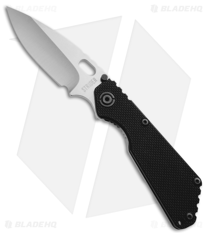 Strider SnG 3/4 Black G10 Folding Knife (3.5" Stonewash Plain) S30V