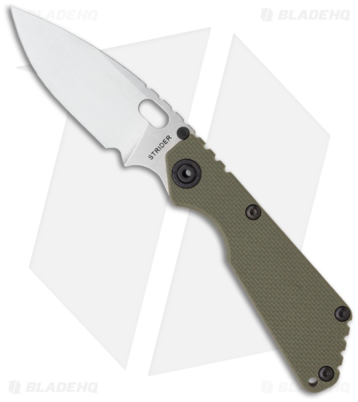 Strider SnG Frame Lock Knife Green G-10 (3.5" Stonewash)