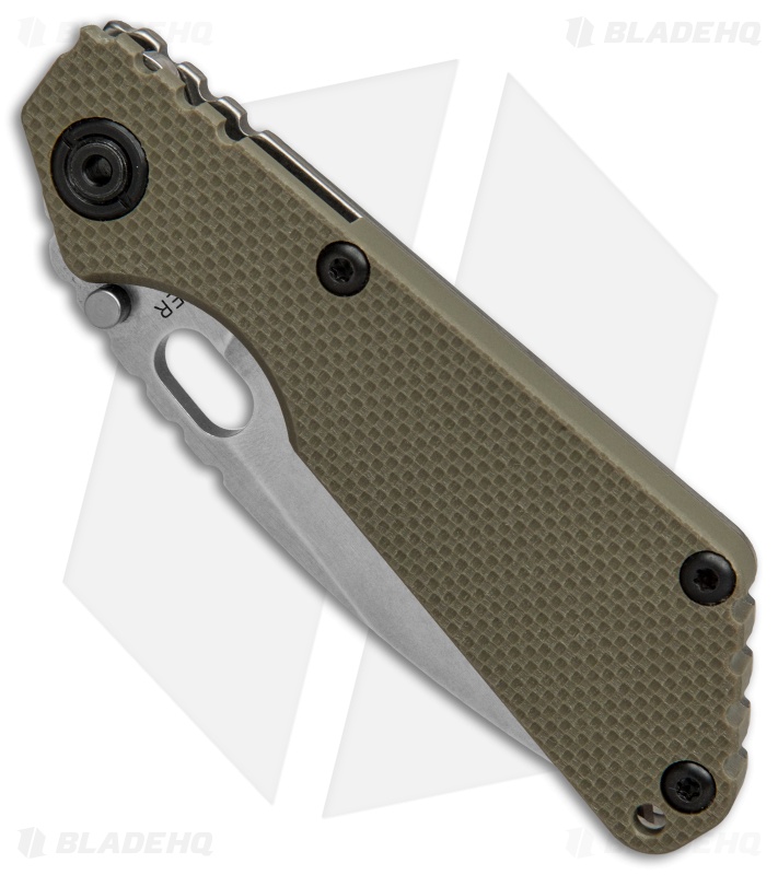 Strider Knives SnG Spear Point Knife OD Green G-10 (CTS-40CP / Stonewash)