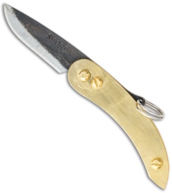 Svord Peasant Micro Brass Friction Folder Knife w/Sheath (1.875" Two-Tone)