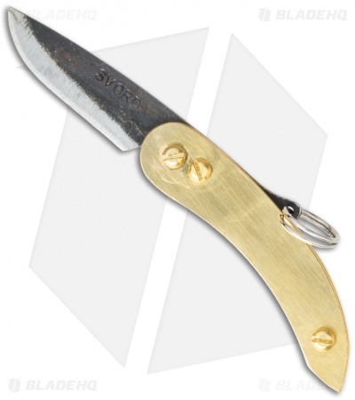 Svord Peasant Micro Brass Friction Folder Knife w/Sheath (1.875" Two-Tone)