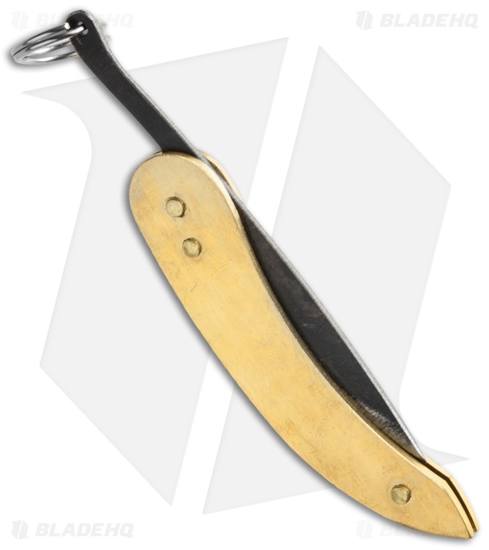 Svord Peasant Micro Brass Friction Folder Knife w/Sheath (1.875" Two-Tone)