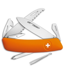 Swiza D06 Button Lock Swiss Pocket Knife Orange (2.75" Mirror) 