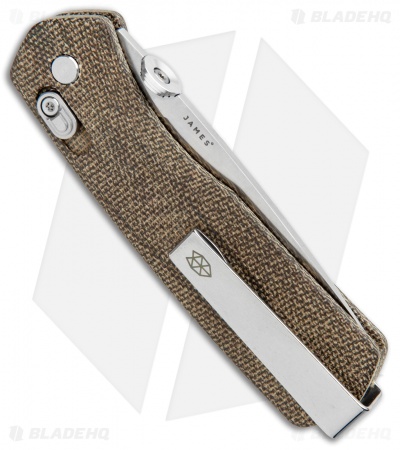 The James Brand The Carter Ambi-Slider Knife OD Green Micarta (2.8" Satin) 