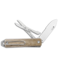 The James Brand The Ellis Lockback Knife & Scissors Green Micarta (2.75" Satin)