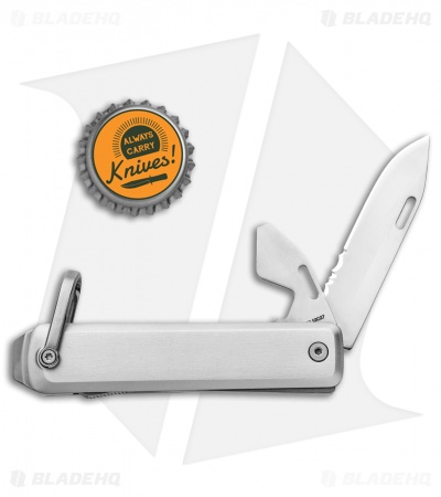 The James Brand The Ellis Lockback Knife & Tool Silver (2.5" Polish Serr)
