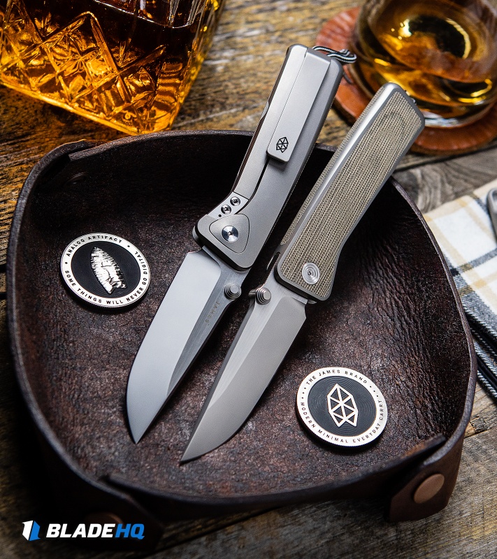 The James Brand The Barnes Limited Frame Lock Knife Ti/Green Micarta (3.5" Sat)