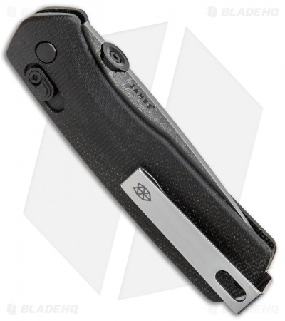 The James Brand The Carter Ambi-Slider Lock Knife Black Micarta (2.8" Damascus) 