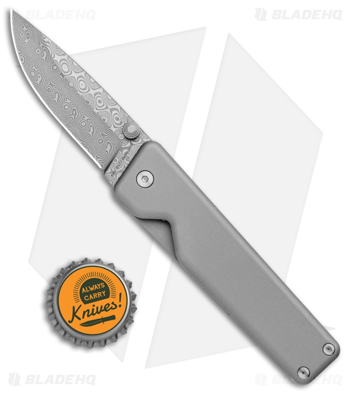 James The Chapter Drop Point Frame Lock Knife Ti (2.75" Damascus) KN100111-00