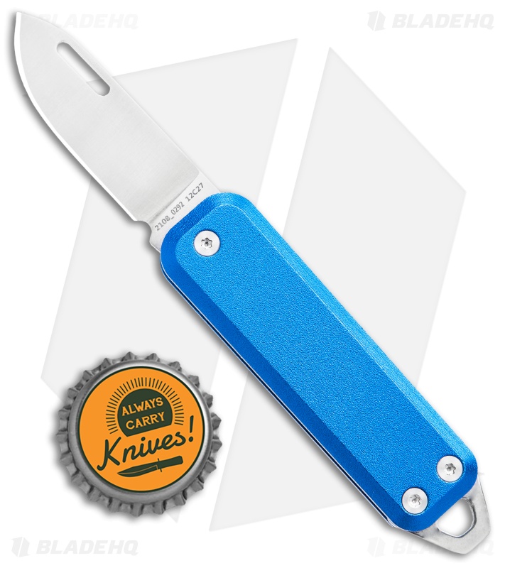 The James Brand The Elko Slip Joint Keychain Knife Cerulean Blue (1.6" Satin)