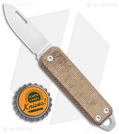 The James Brand The Elko Slip Joint Keychain Knife OD Green Micarta (1.6" Satin)