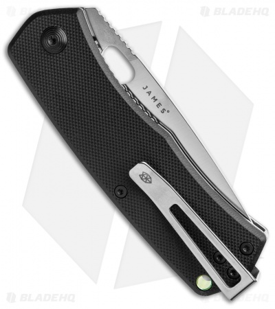 The James Brand The Folsom Liner Lock Knife Black G-10 Deep Carry (2.75" Satin)