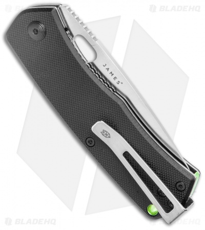 The James Brand The Folsom Liner Lock Knife Black G-10 (2.75" Satin Serr)