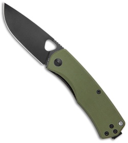 The James Brand The Folsom Liner Lock Knife Green G-10  (2.75" Black)