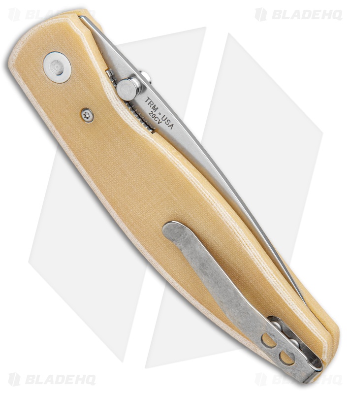 Three Rivers Manufacturing Atom EDC Folding Knife White Micarta