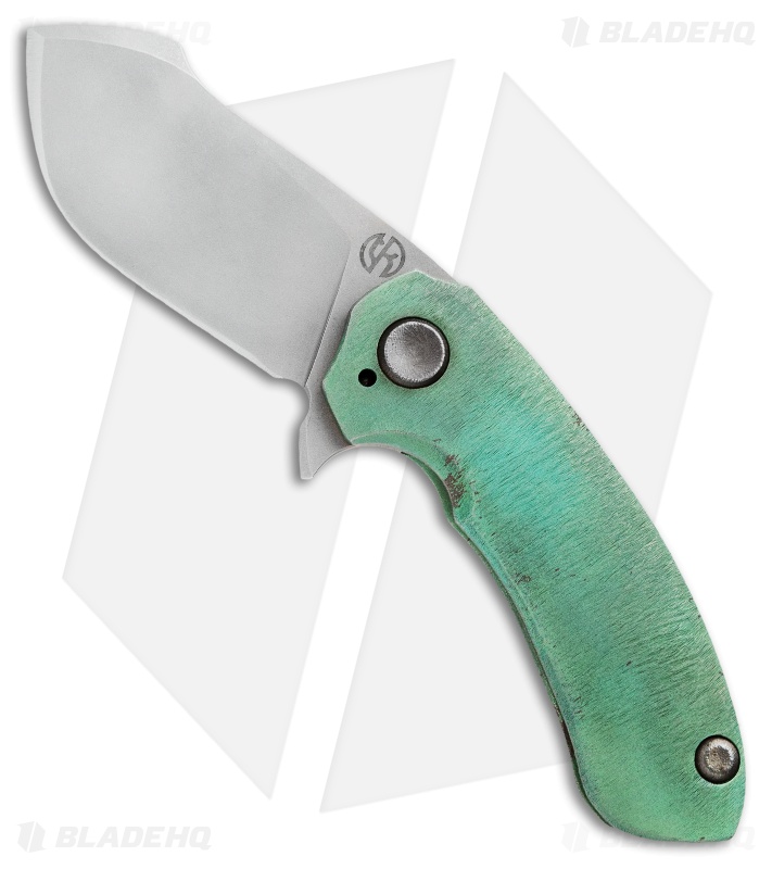 TuffKnives Custom Mini Tanic Flipper Knife Green Titanium