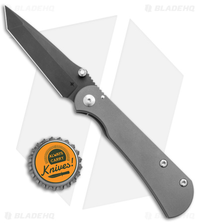 Toor Knives Merchant 2.0 Tanto Frame Lock Knife Stone Titanium (3.4" Black) 