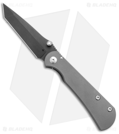Toor Knives Merchant 2.0 Tanto Frame Lock Knife Stone Titanium (3.4" Black) 