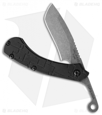 TOPS Knives Tac-Raze Folding Knife Black G-10 (3.25" Gray) TRAZ-01