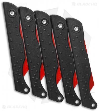 TOPS Knives Pocket Survival Saw Folding Knife Kydex 5 Pack (3" Red) PSSW-05