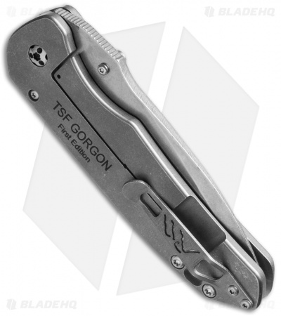 Three Sisters Forge Gorgon Frame Lock Knife Titanium (4" Stonewash) TSF
