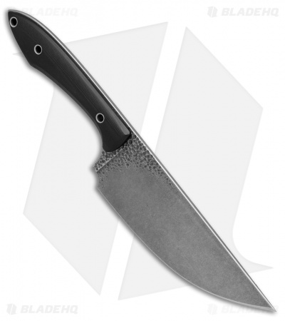 TuffKnives Geoff Blauvelt Custom Wasteland Chef Knife Black G10 (5.6" Acidwash)