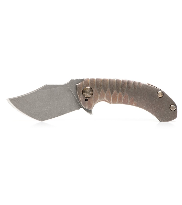 TuffKnives Custom Tanic Titanium Flipper Bowie Knife - Anso Pattern