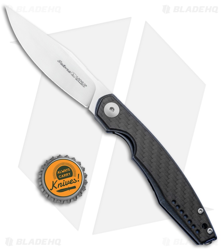 Viper Knives Voxnaes Belone Liner Lock Knife Blue Ti/CF (3.3" SW) V5970BLCF