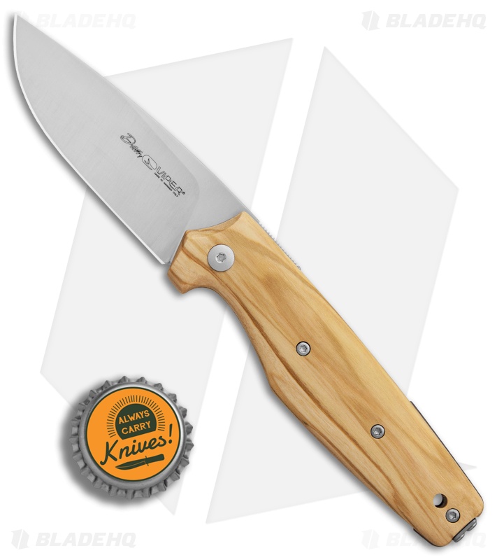 Viper Knives DAN 1 Drop Point Slip Joint Knife Olive Wood (2.8" Satin) V5928UL