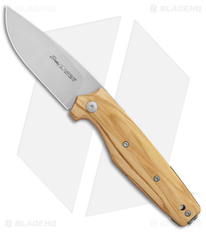 Viper Knives DAN 1 Drop Point Slip Joint Knife Olive Wood (2.8" Satin) V5928UL