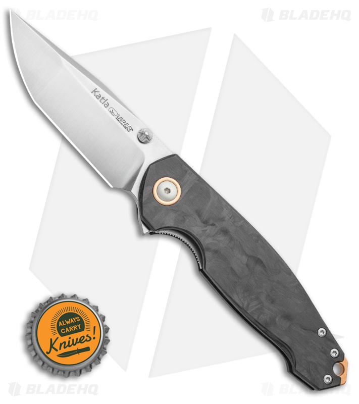 Viper Knives Vox Katla Liner Lock Knife Marble Carbon Fiber (3" Stonewash)