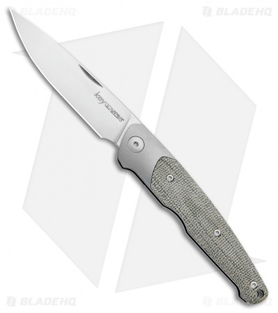 Viper Knives Vox Key Slip Joint Knife Ti Bolster/Green Micarta (3.25" Satin) 