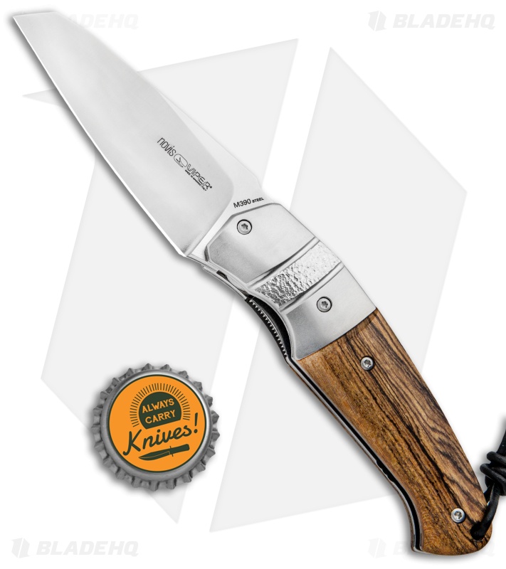 Viper Knives Novis Front Flipper Knife Bocote Wood/Ti Bolster (3" Satin)