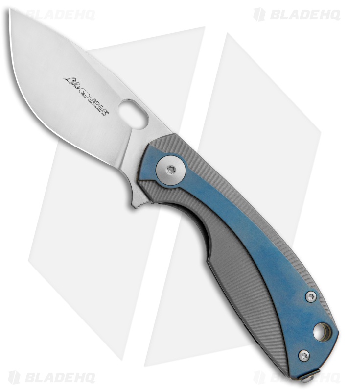 Viper Knives Voxnaes Lille Knife Gray/Blue Ti (2.5" Satin M390) V5962TIBL