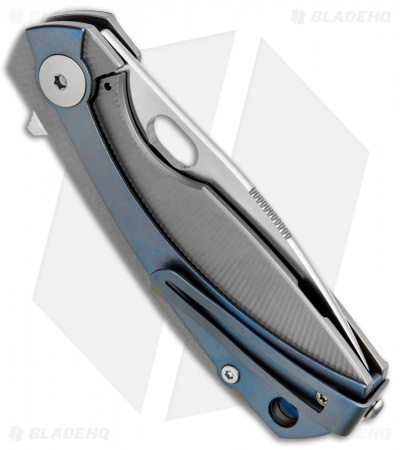 Viper Knives Voxnaes Lille Knife Gray/Blue Ti (2.5" Satin M390) V5962TIBL