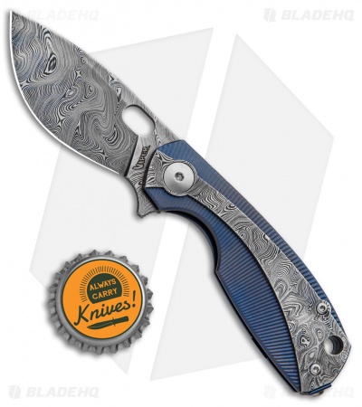 Viper Knives Voxnaes Lille Knife Blue Ti/Damascus (2.5" Damascus) VA5964BL
