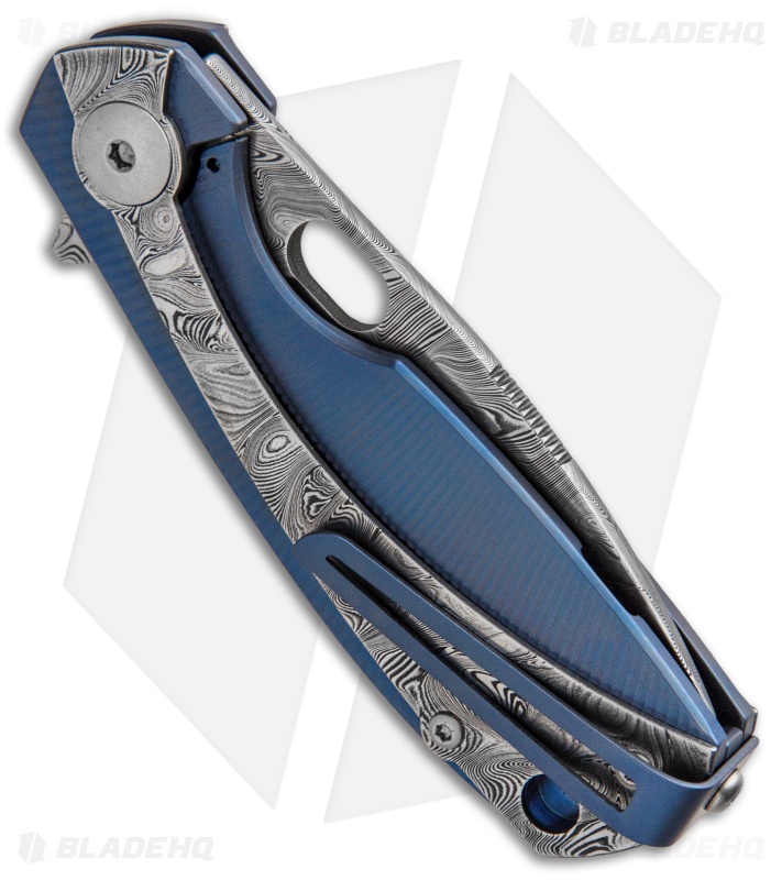 Viper Knives Voxnaes Lille Knife Blue Ti/Damascus (2.5" Damascus) VA5964BL