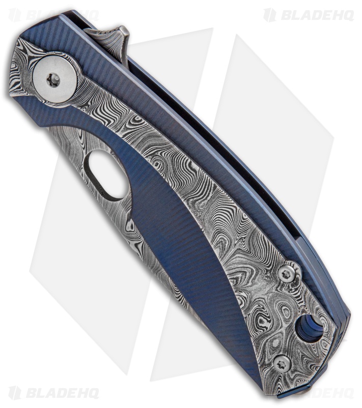 Viper Knives Voxnaes Lille Knife Blue Ti/Damascus (2.5" Damascus) VA5964BL
