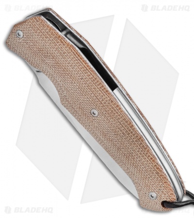 Viper Knives Novis Front Flipper Knife Brown Canvas Micarta (3" Satin)