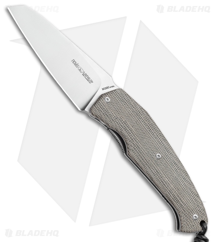 Viper Knives Novis Front Flipper Knife Green Canvas Micarta (3" Satin)