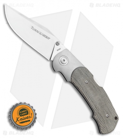 Viper Knives Turn Folding Green Canvas Micarta/Ti Bolster (3.25" Satin)
