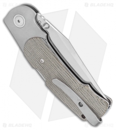Viper Knives Turn Folding Green Canvas Micarta/Ti Bolster (3.25" Satin)