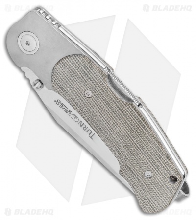 Viper Knives Turn Folding Green Canvas Micarta/Ti Bolster (3.25" Satin)