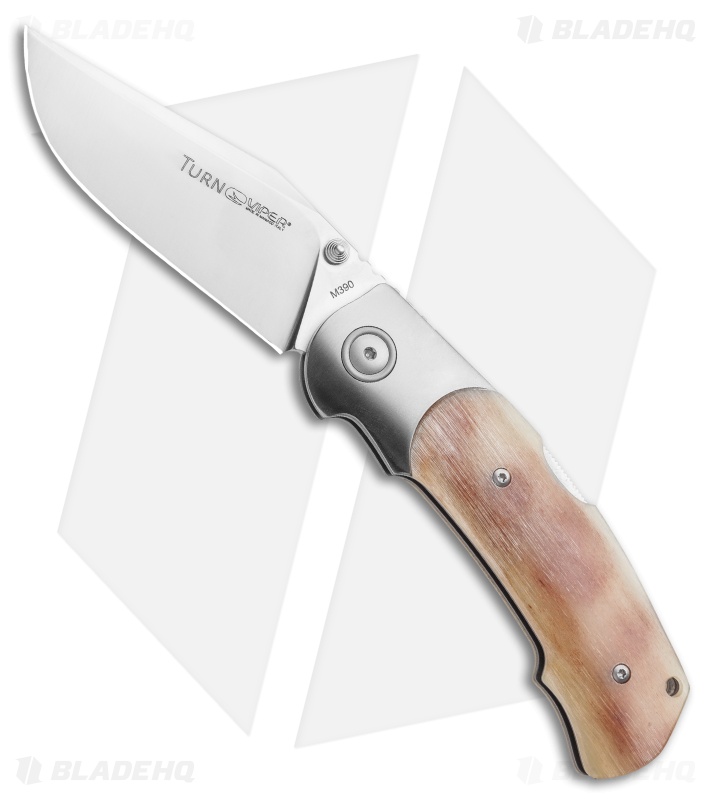 Viper Knives Turn Folding Ram Horn/Ti Bolster (3" Satin) V5986MO