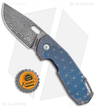 Viper Knives Vox Odino Frame Lock Knife Blue Titanium (3" Damascus)