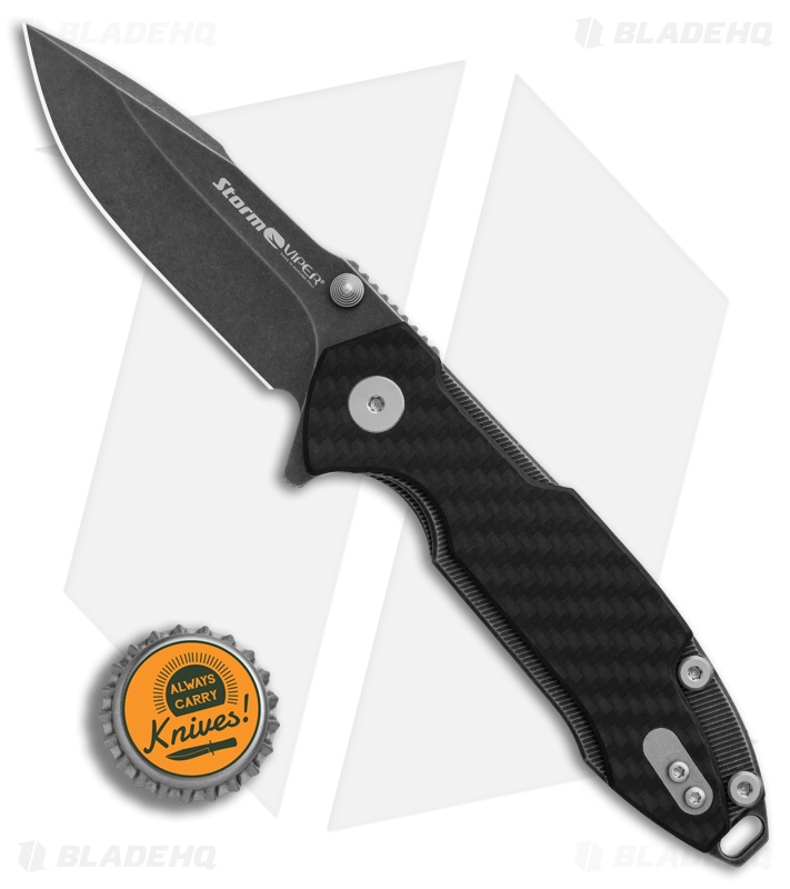 Viper Hinderer Storm Titanium Liner Lock Knife Carbon Fiber (3" Dark Stonewash)