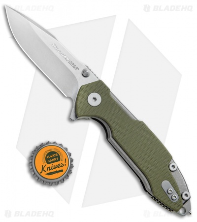 Viper Hinderer Storm Titanium Liner Lock Knife Green G-10 (3" Stonewash M390)