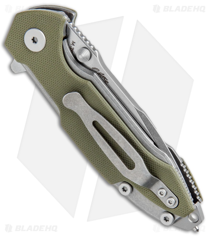 Viper Hinderer Storm Titanium Liner Lock Knife Green G-10 (3" Stonewash M390)