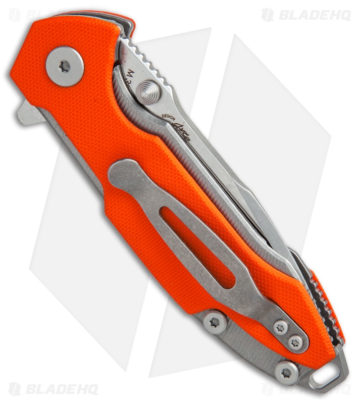 Viper Hinderer Storm Titanium Liner Lock Knife Orange G-10 (3" Satin M390)
